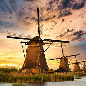 Windmills in the sunlight by Jim Looise