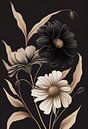 Blumen in Schwarz und Beige von Bert Nijholt Miniaturansicht