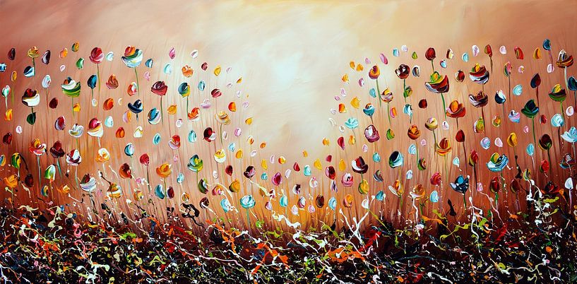 Bunte Blumen von Gena Theheartofart