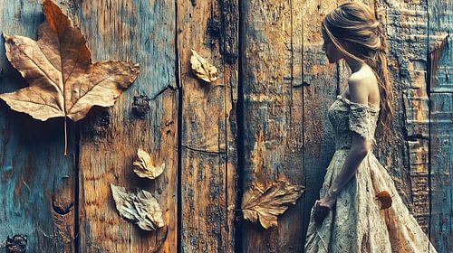 Mode ontmoet nostalgie tegen een herfstige achtergrond