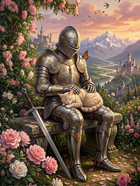 Der sanfte Ritter und die schlafende Katze von dudu artwork