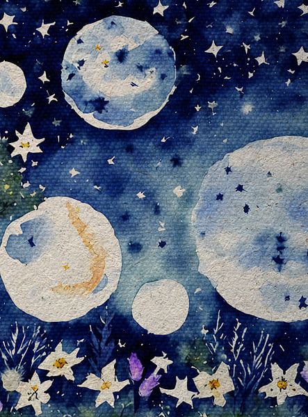 Boho Moon with garland No.07 |The Bohemian Vintage Collection by MadameRuiz