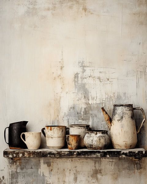 Still life in Japandi and wabi-sabi style. by Carla Van Iersel