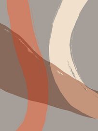 Abstract shapes and lines in grey, white and brown. by Dina Dankers