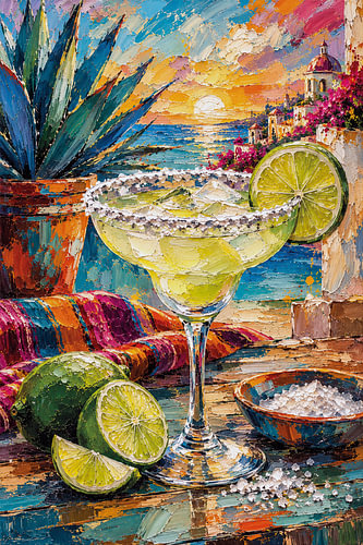 Margarita schilderij – een kleurrijke cocktail