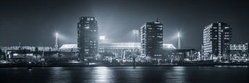 Feyenoord Stadion ‘de Kuip’ Zwartwit Panorama 3:1 van Niels Dam
