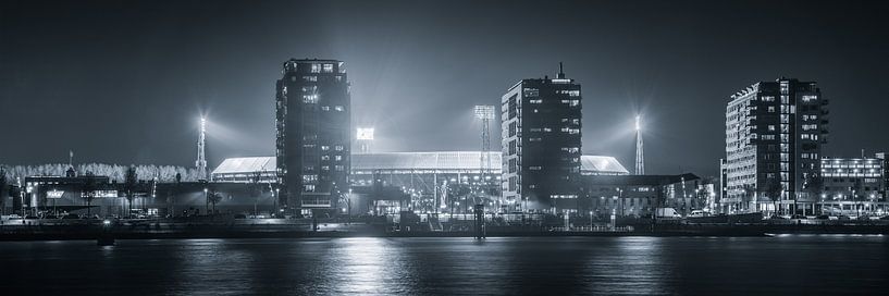 Feijenoord Stadion ‘de Kuip’ Zwartwit Panorama 3:1 van Niels Dam
