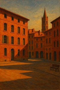 Toulouse Afternoon Glow - Südfrankreich Stadtbild Wandkunst