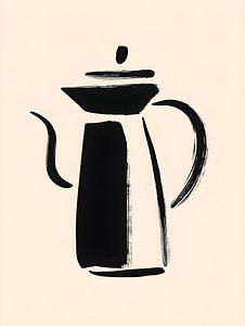 Elegante Pour-Over-Kanne im Brush-Stil