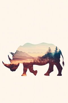 De natuur in de neushoorn van Poster Art Shop