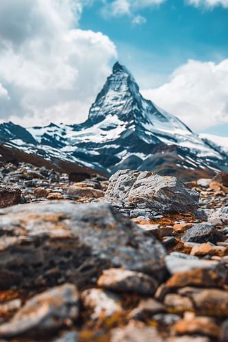 Uitzicht op de top, eindeloze vrijheid in de bergen