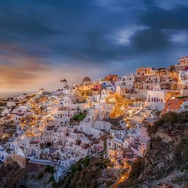 L'île de Santorin en Grèce au coucher du soleil sur Voss Fine Art Fotografie