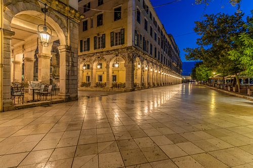 Corfu town at night, Greece