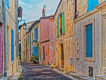 Cheerfully coloured alley in France