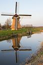 Oudkerker molen met weerspiegeling in de Nije Mear by Tim Groeneveld thumbnail