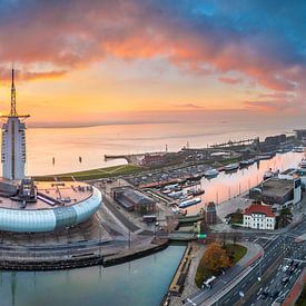 Panorama vom Neuen Hafen in Bremerhaven von Michael Abid