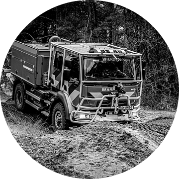 CCFM Brandweervoertuig in zwart wit