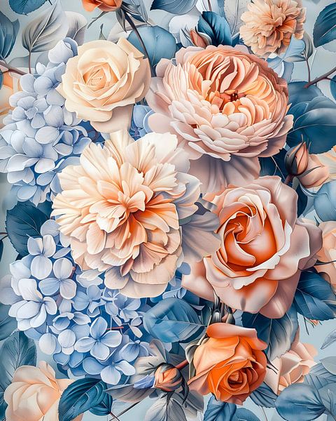 Vintage große bunte Blumen von But First Framing