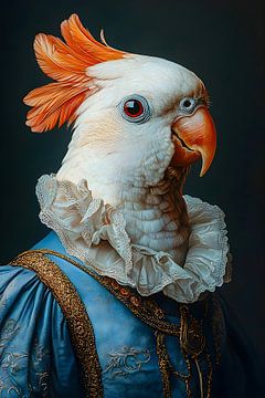 De Aristocratische Cockatoo: Een Unieke Mix van Natuur en Kunst van But First Framing
