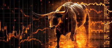 Bull with financial chart - Dynamic by Poster Art Shop