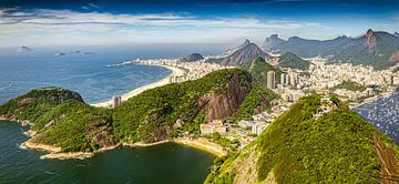Panorama landscape view from Sugar Loaf Mountain to Rio de Janeiro by Dieter Walther