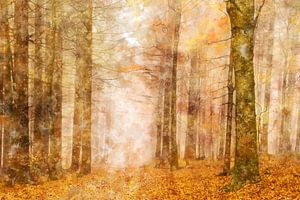 Forêt d'automne à l'aquarelle