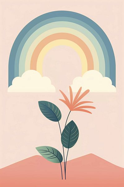la plante et l'arc-en-ciel par haroulita