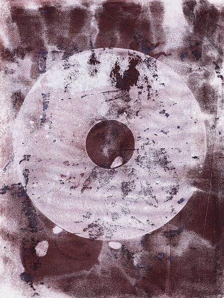 Balans. Moderne abstracte geometrische kunst in warme bruine kleuren. van Dina Dankers