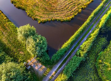 Polderlandschap, ruimtelijke kunst vanuit de drone van Sia Windig