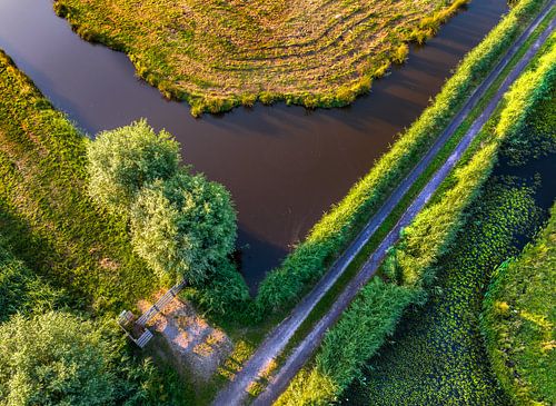 Polderlandschap, ruimtelijke kunst vanuit de drone