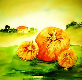 LANDSCAPE AND PUMPKINS