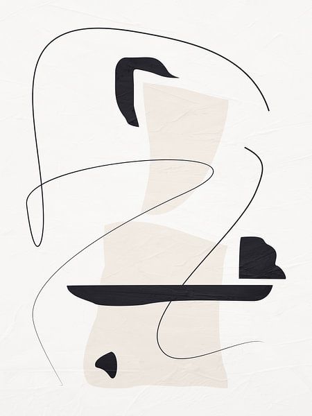 Organische abstracte kunst - aardse tinten van Online Arts
