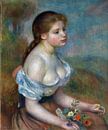 Auguste Renoir, Ein junges Mädchen mit Gänseblümchen - 1889 von Atelier Liesjes Miniaturansicht