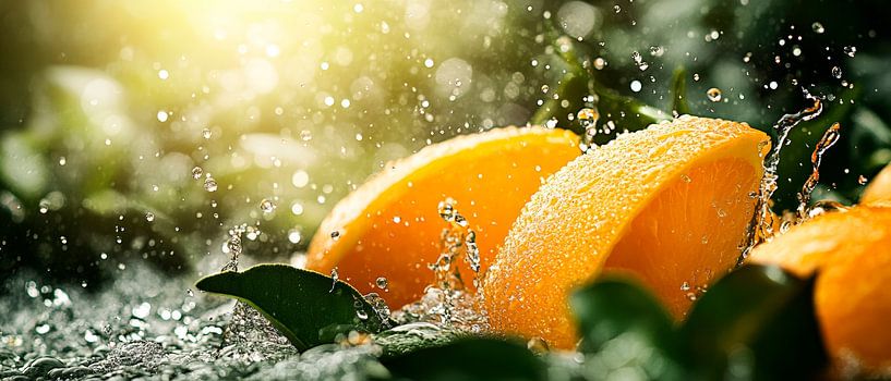 Fresh lemons in a spray mist - Luminous by Poster Art Shop