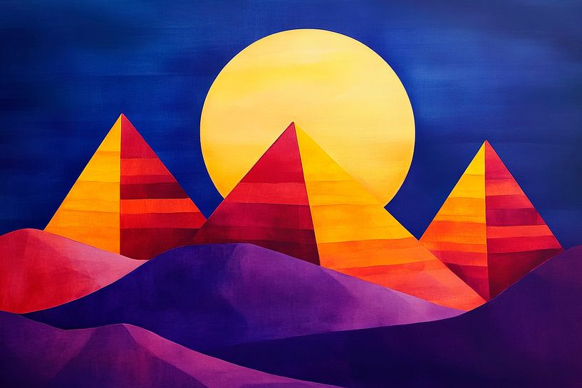 Pyramids at sunset - colour symphony by Poster Art Shop