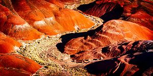 Collines panoramiques dans le désert coloré du parc national de la forêt pétrifiée en Arizona (États sur Dieter Walther