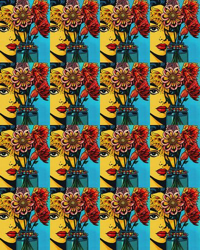 portret vrouw dahlia's