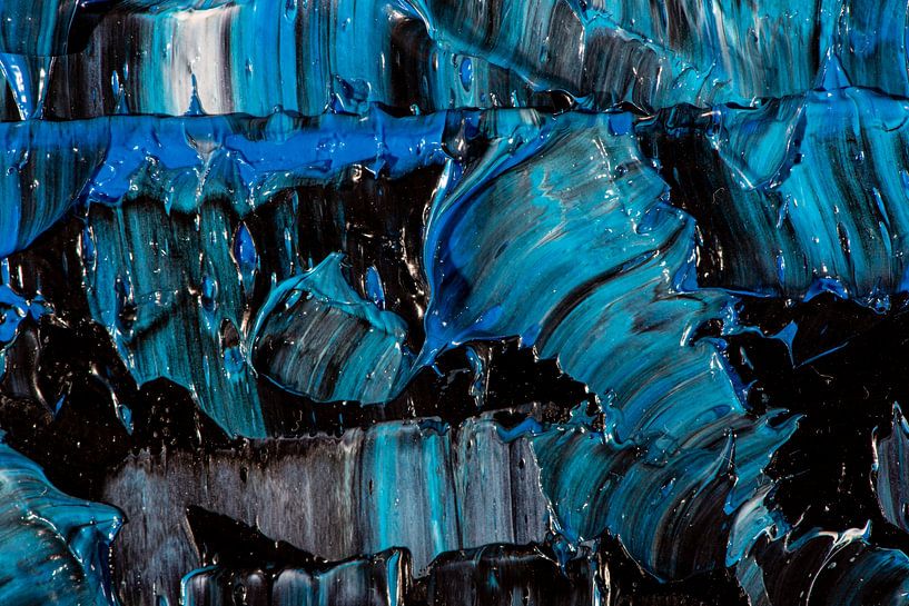closeup van olieverf op canvas van Jan Fritz