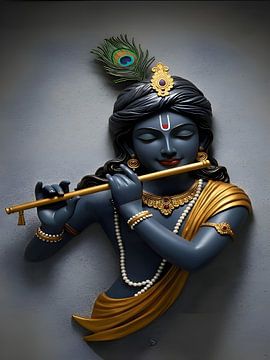 Statue Jai Sri Krishna Plays Flute by Art Kingdom