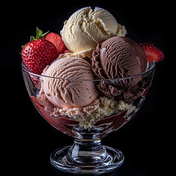 Vanille chocolade en aardbei ijs van TheXclusive Art