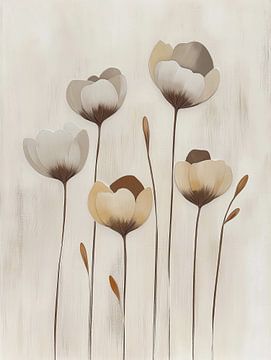 Bloemen in taupe kleuren van Bert Nijholt
