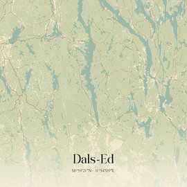 Carte ancienne de Dals-Ed, Suède. sur Affiches de lieux