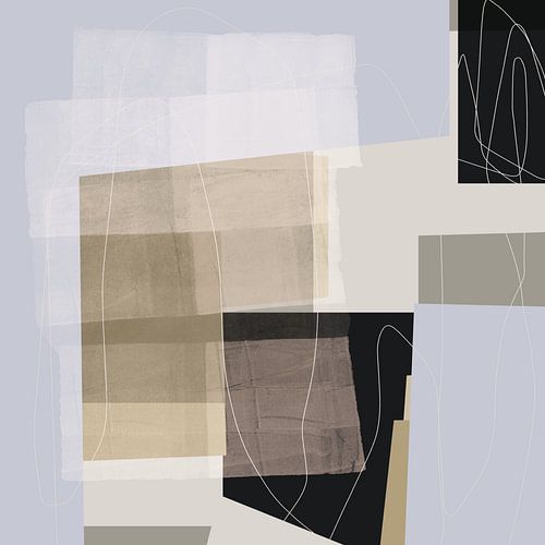 Abstract schilderij in lichte neutrale kleuren