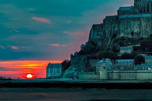 Mont Saint Michel zonsondergang