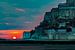 Mont Saint Michel zonsondergang van Roy Poots