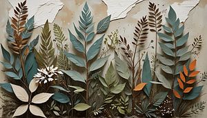 Pflanzen, Blätter, Blumen - Collage