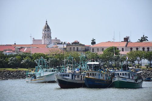Uitzicht op de vissershaven en de oude stad