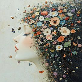 Bloemen Vrouw van Blikvanger Schilderijen