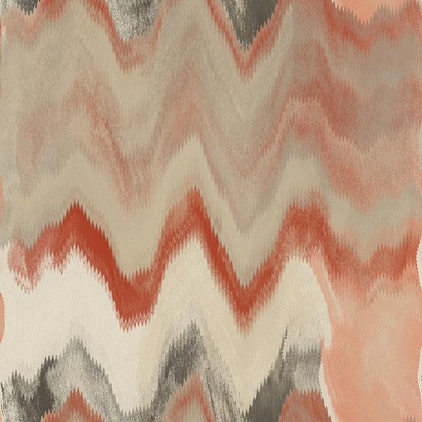 Retro abstract 70s pattern in terracotta, white, gray I by Dina Dankers