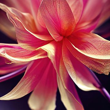 Macro stokroos bloem van Chromatic Fusion Studio